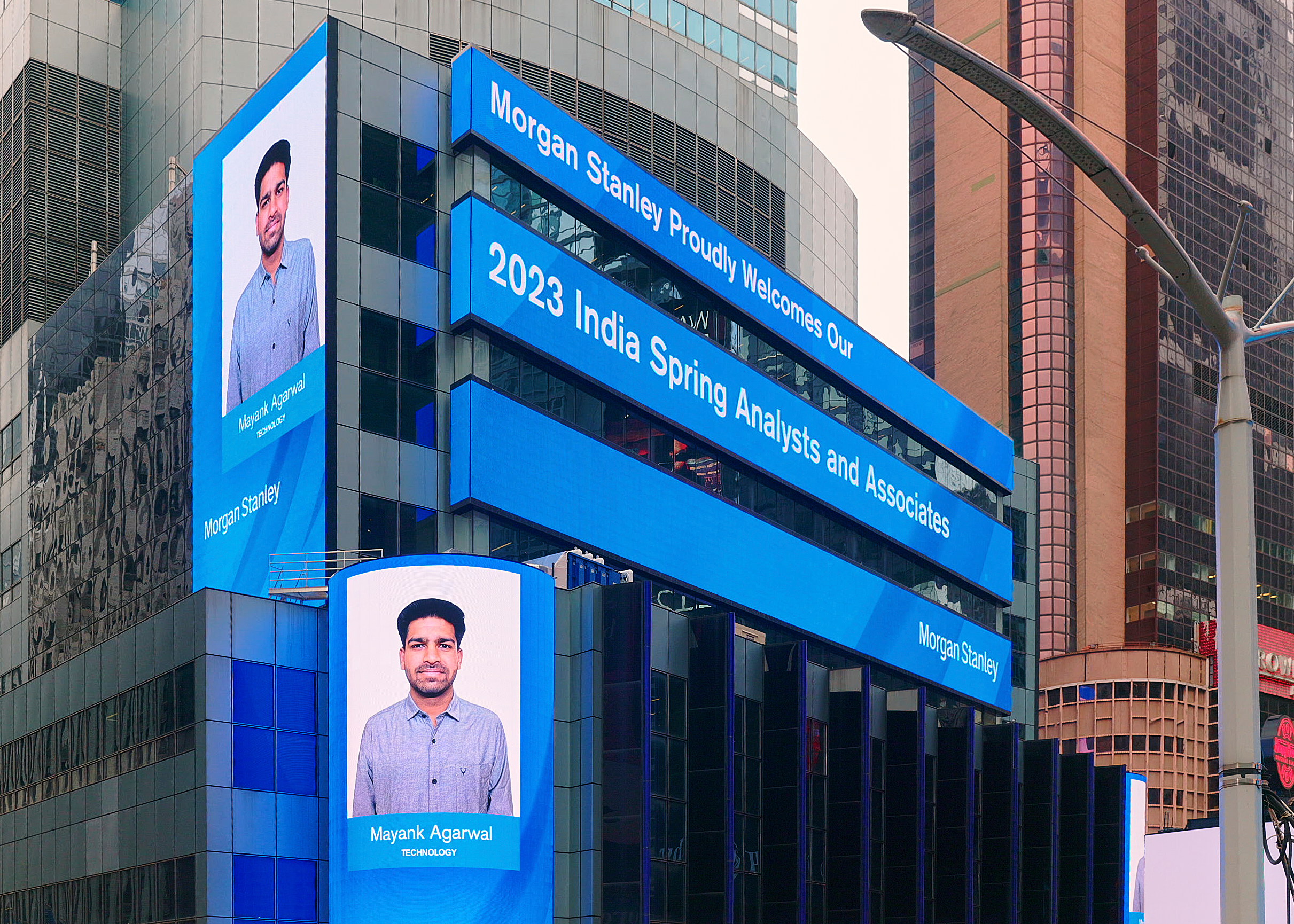 Mayank Agarwal featured on Times Square New York - Second Appearance